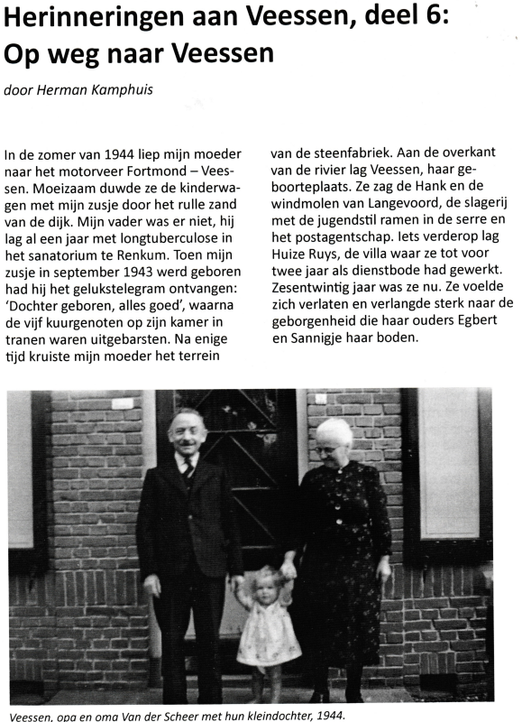 Bekijk detail van "Santje <span class="highlight">Kamphuis</span> liep vanaf de Rozenkampsweg via het motorveer naar Veessen, 1949"