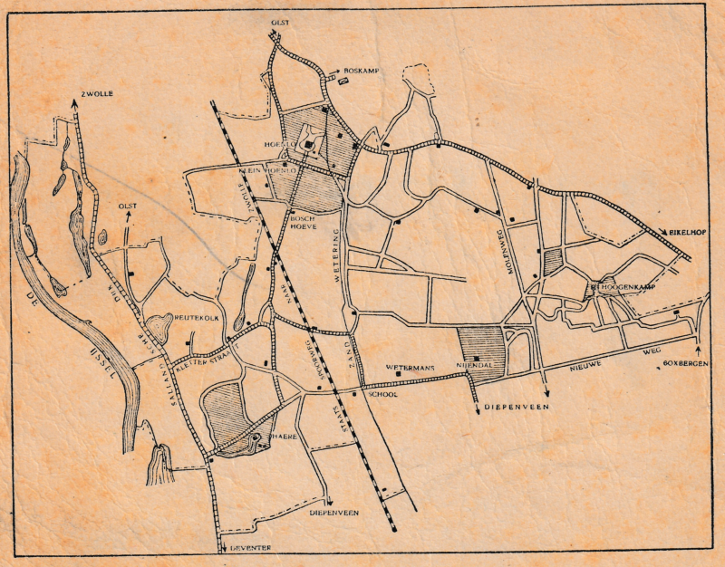 Bekijk detail van "Wandelkaart voor de terreinen Hoenlo, de Haere, Nijendal en de Hoogenkamp, 1958"