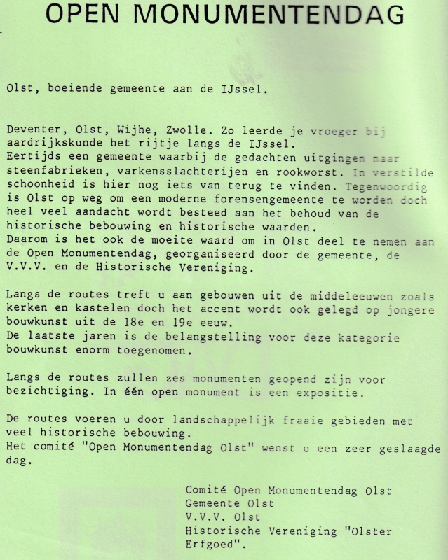 Bekijk detail van "Infoboekje route Welsum t.g.v. Open <span class="highlight">Monumenten</span> Dag, 1988"