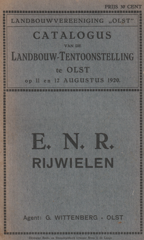 Bekijk detail van "Catalogus van de Landbouwtentoonstelling te Olst, 1920"