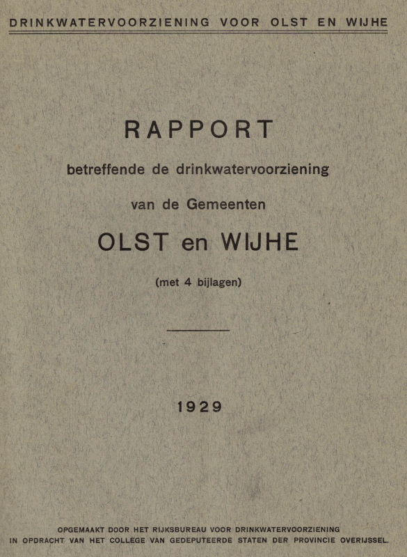 Bekijk detail van "Rapport betreffend de drinkwatervoorziening van de Gemeente Olst-Wijhe, 1929"