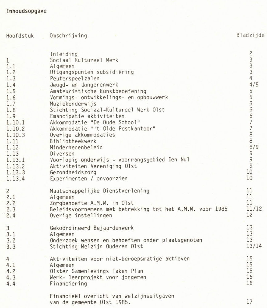 Bekijk detail van "Brief van het gemeentebestuur aan alle verenigingen en instellingen die in de gemeente Olst actief zijn op welzijnsgebied, 13 februari 1985"