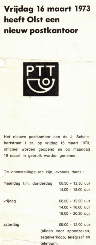 Bekijk detail van "Flyer: Vrijdag 16 maart heeft <span class="highlight">Olst</span> een nieuw postkantoor"