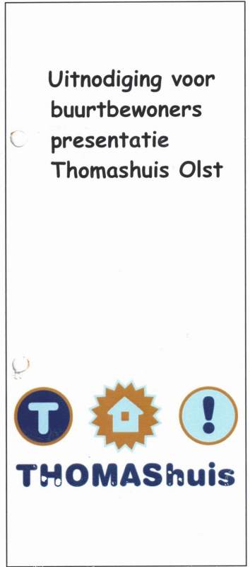 Bekijk detail van "Uitnodiging voor buurtbewoners presentatie Thomashuis <span class="highlight">Olst</span>"