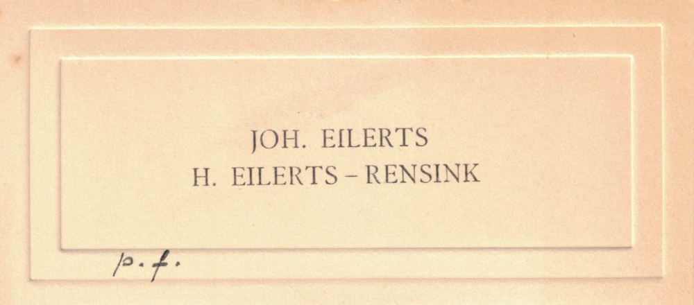 Bekijk detail van "Visitekaartje: Joh. Eilerts en H. Eilerts-Rensink, 1930"