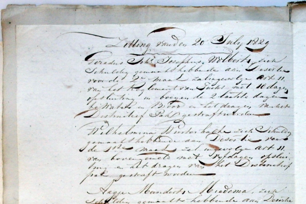 Bekijk detail van "20 juli 1829 - Deserteren kun je leren"